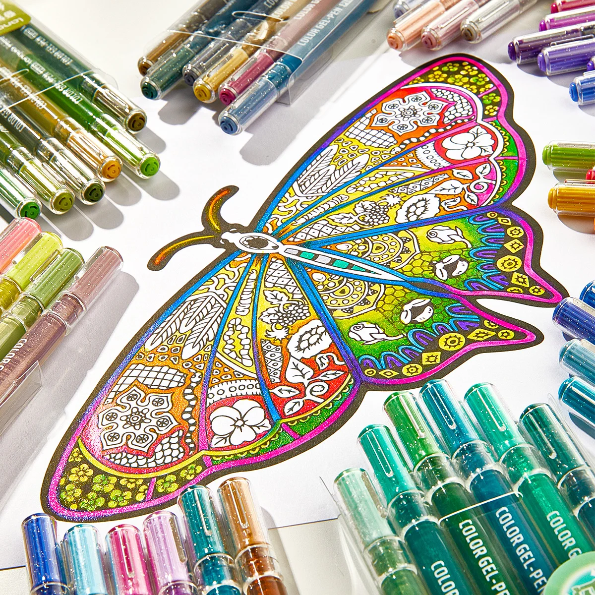 

Набор из 6 цветов с блестящими гелевыми ручками, средняя точка 1,0 мм, быстросохнущие чернила — идеально подходит для картона, журналов, рисования