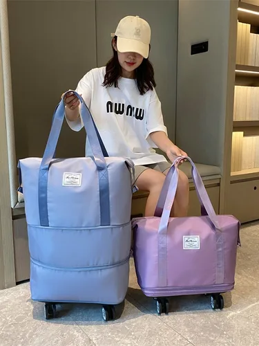 Imagen 2 del producto Equipaje expandible con rueda Universal, bolsa de viaje ligera de gran capacidad para Fitness con almacenamiento de separación seca y húmeda