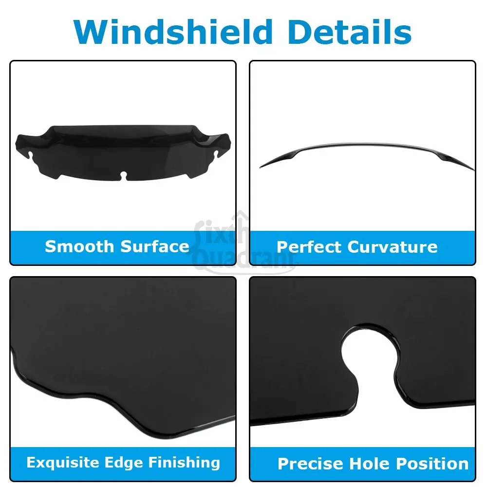 منحرف الرياح للزجاج الأمامي هدية لدراجة Harley Touring Electra Glide 2014-2024، Street Glide 2014-2023 Tri 2014-2025 #2