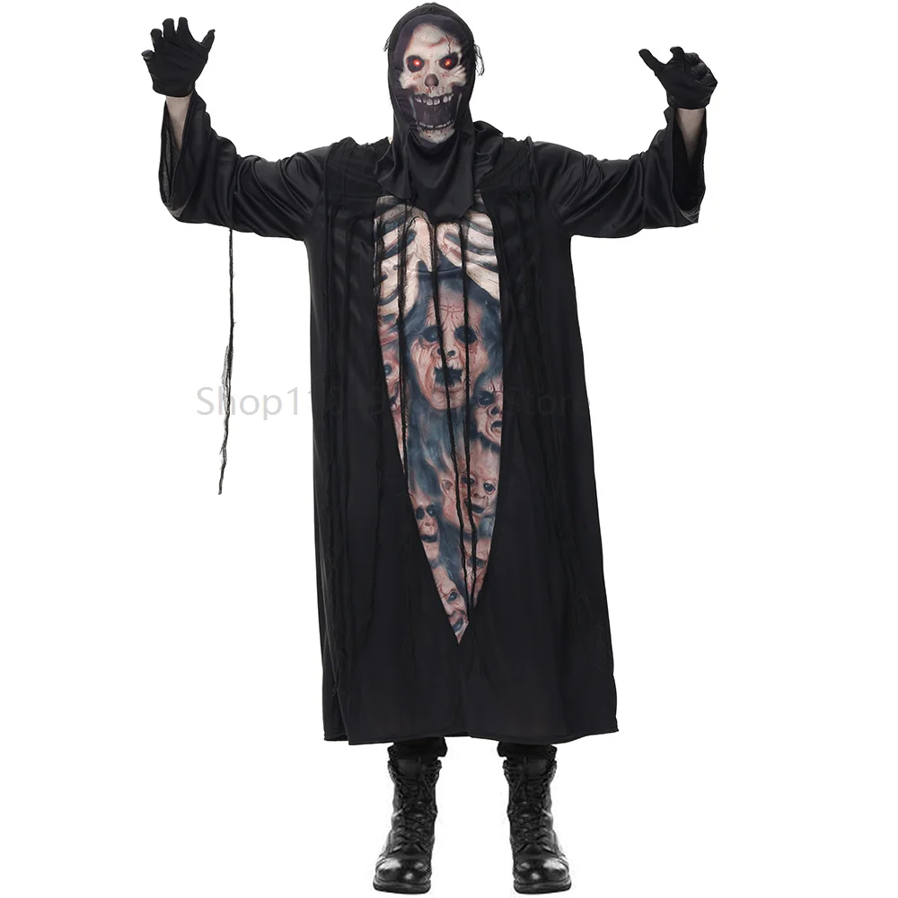 

Adult Skeleton Robe loween Stage Performance Costume Terror Cosplay Script Killing Ghostly Outfit 2026
