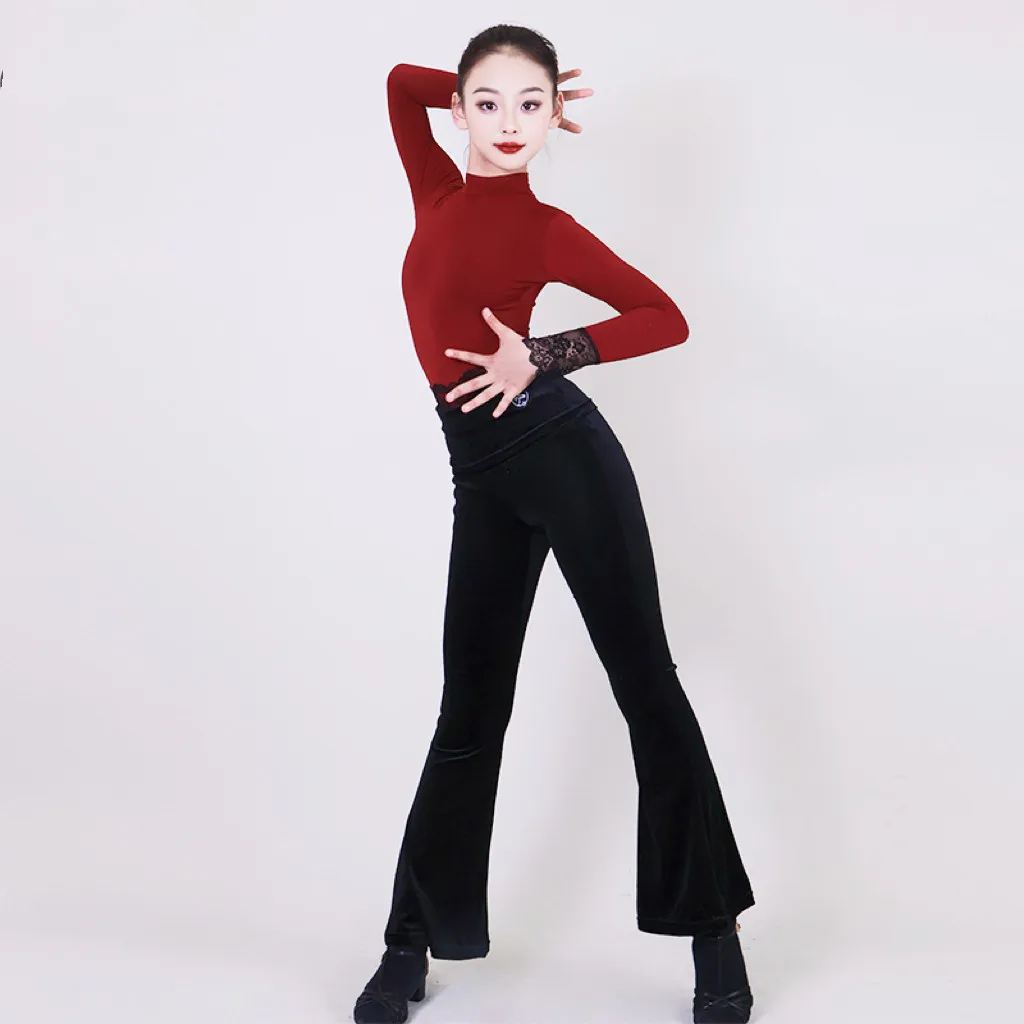 Children's Latin Dance Dress, Girls' Practice Dress, 2026 New Children's Performance Dress, Micro Pull Pants Set