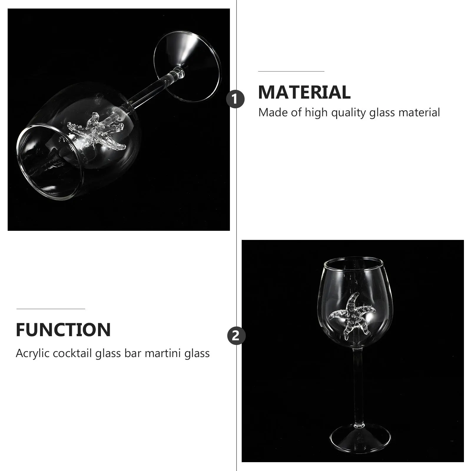 

2Pcs Red Wine Glass Creative Cocktail Glasses Simple Comfortable Design Decorative Beverage Cups Glass Cocktail Cup