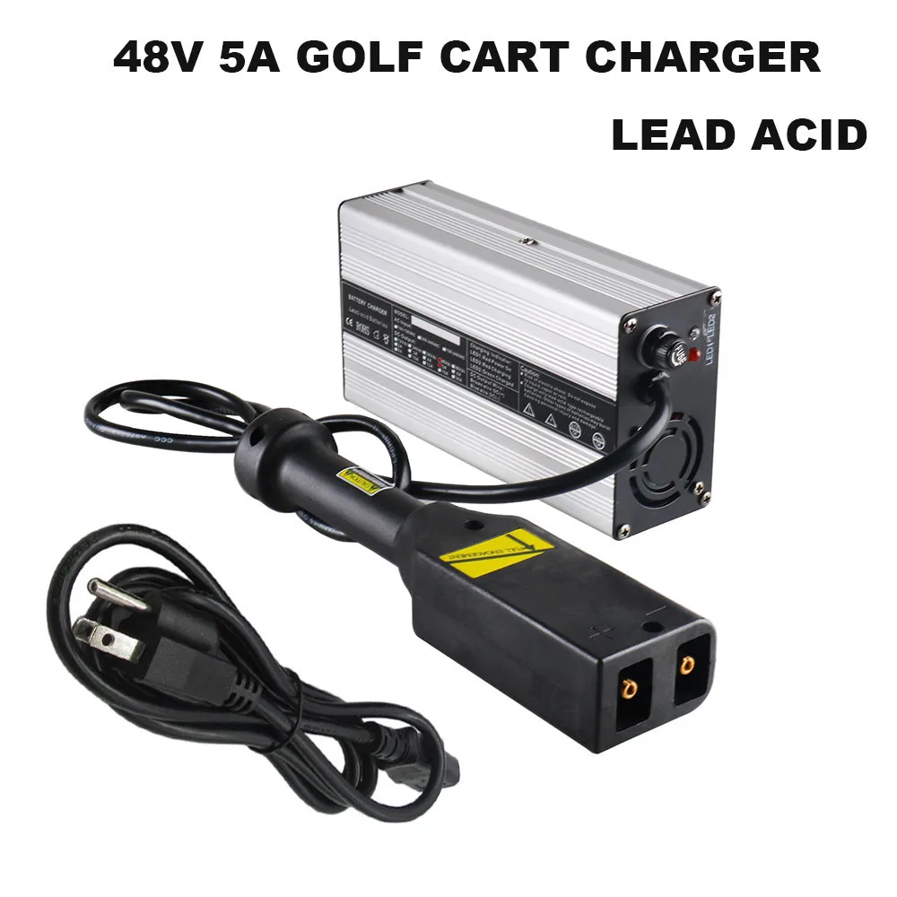 

300W 48V 5A Golf Cart Lead Acid Charger For 48 Volt 58.8V EZGO EZ GO TXT Medalist Golf Cart D Style Plug