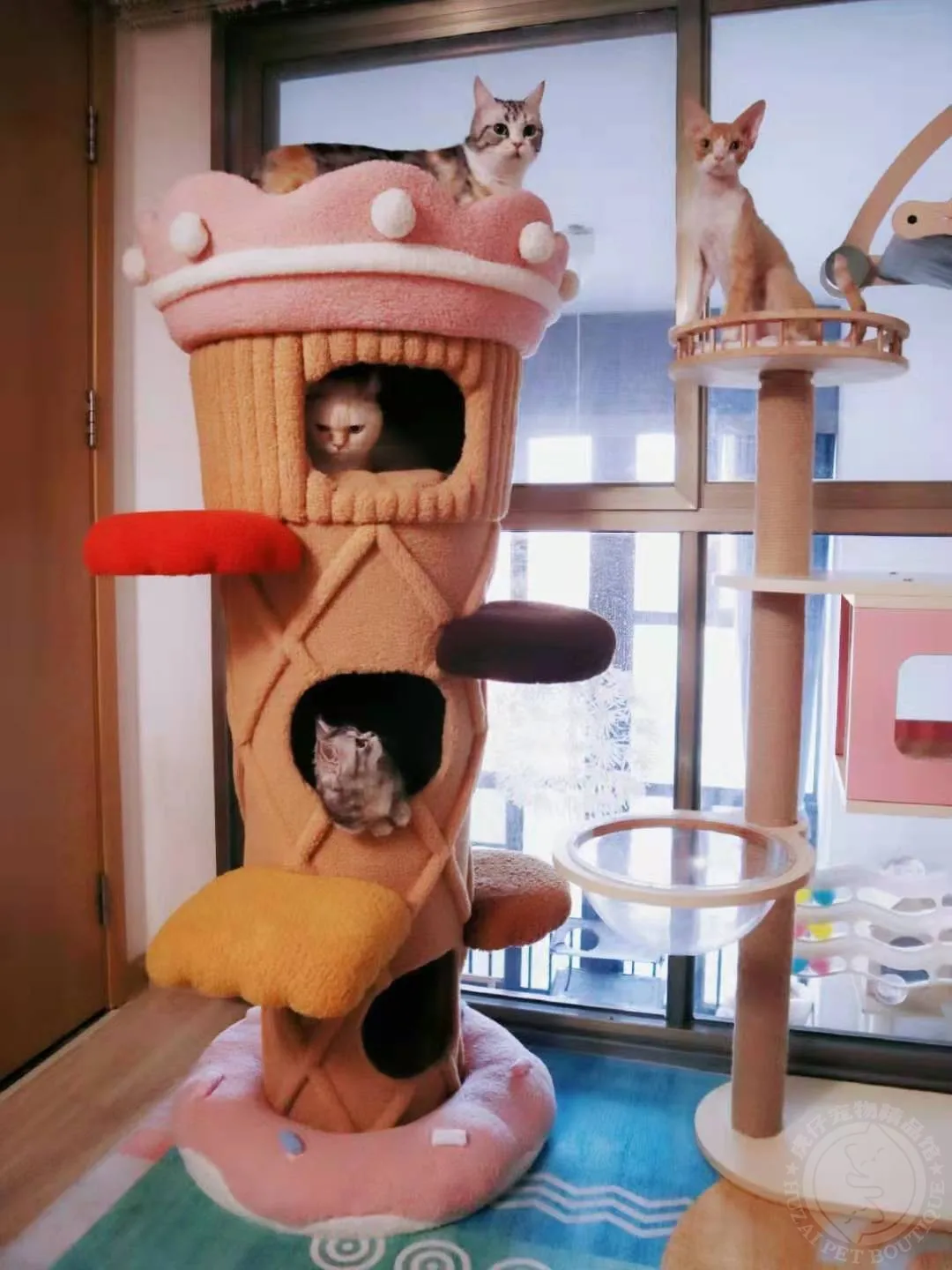 Ice-cream cat climbing rack cat cone house ice cream cat nest cat toy cat grab post