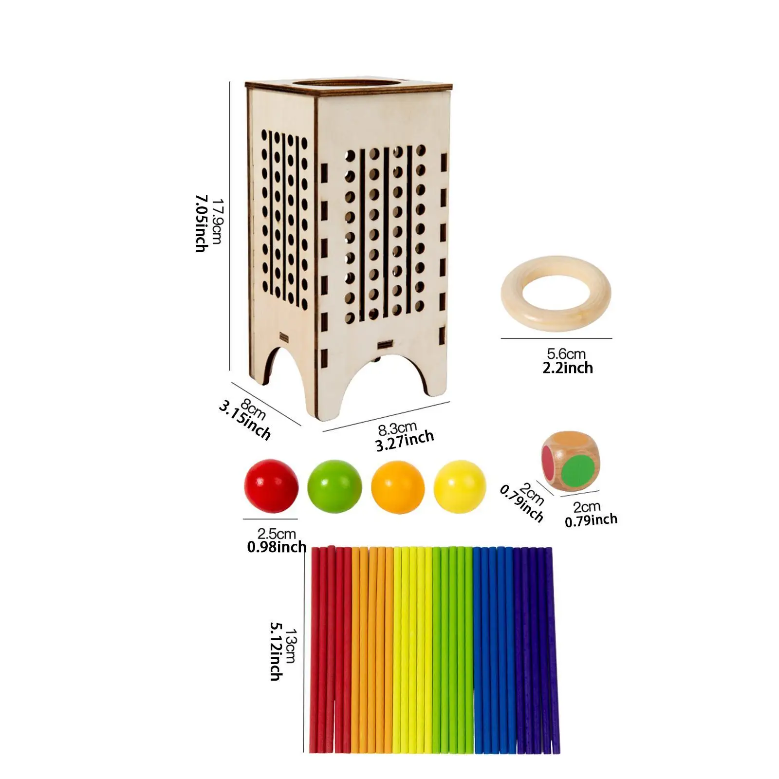 Houten bordspel Familie reisspellen Houten stokken Dobbelspel Tellen Speelgoed voor kinderen Volwassenen Kleuters Verjaardagscadeau
