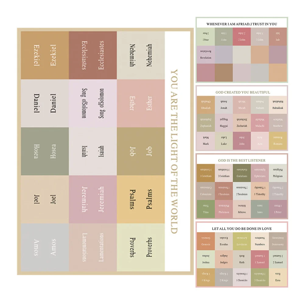 5 Sheets Bible Book Tabs Colorful Index Stickers for Fast Navigation Strong Hold PVC Labels Bible Reading Study Supplies