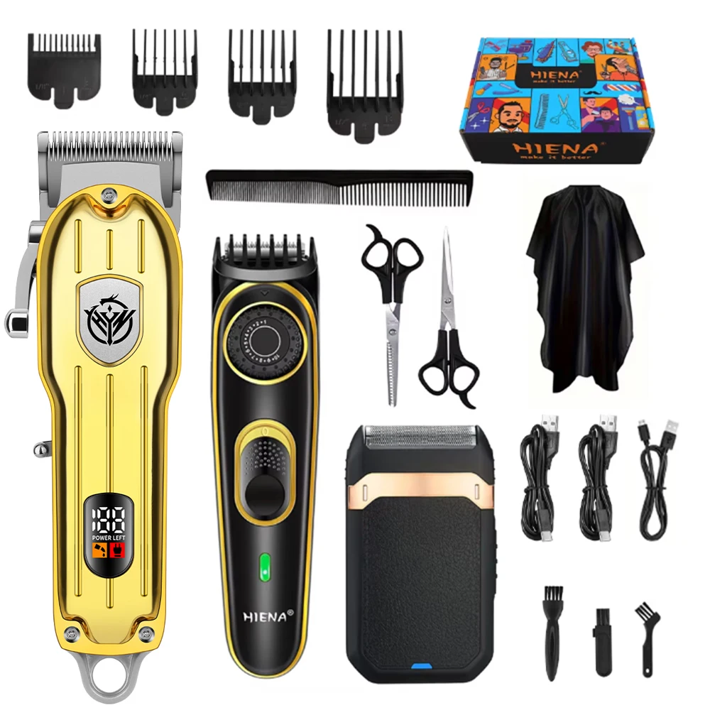 HIENA Hair cutting machine professional barber tool set electric trimmer rechargeable electric nose hair trimmer razor for men