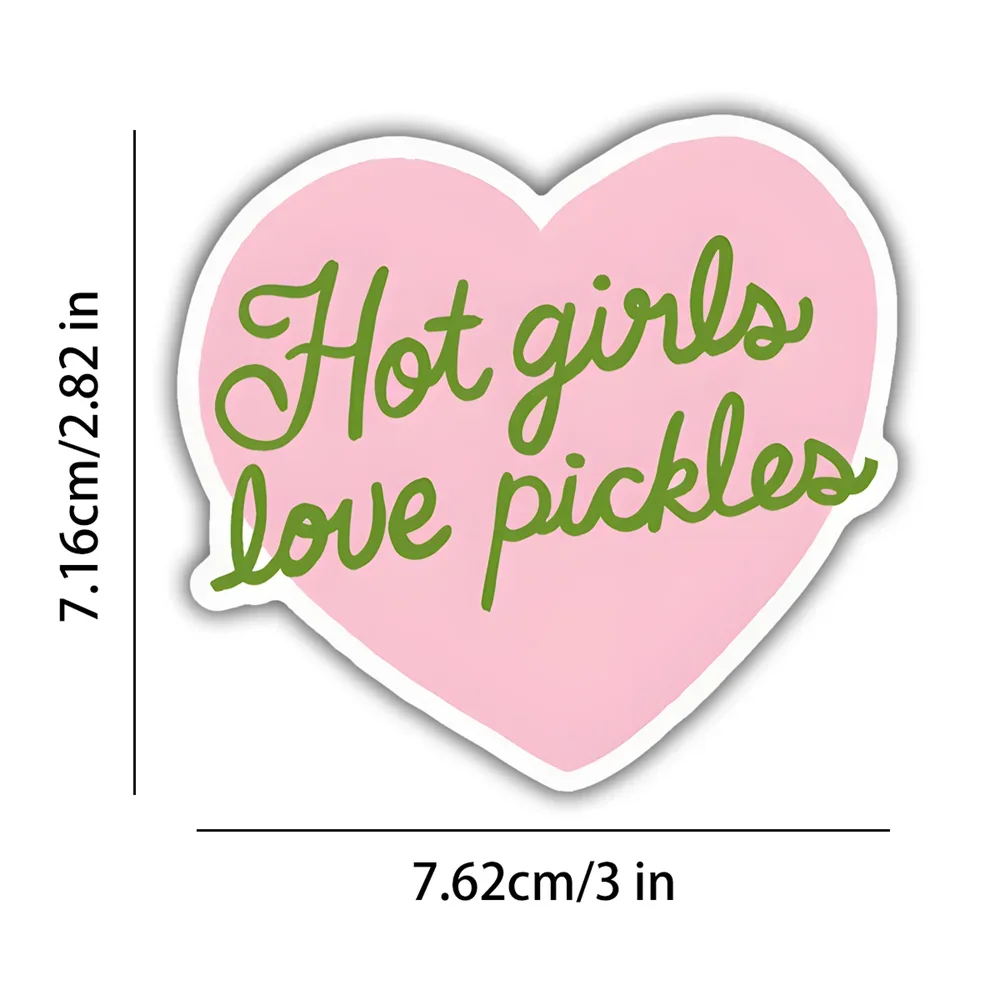 10 PCS Hot Girls Love Pickles Cute Vinyl Sticker Water Bottles Laptops Personal Items For Pickle Lovers Appreciate Quirky Humor