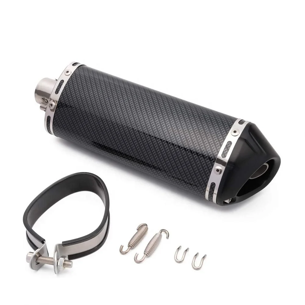 

pit dirt bike parts carbon fiber muffler with black top 320mm long 38mm racing motorcycle exhaust muffler