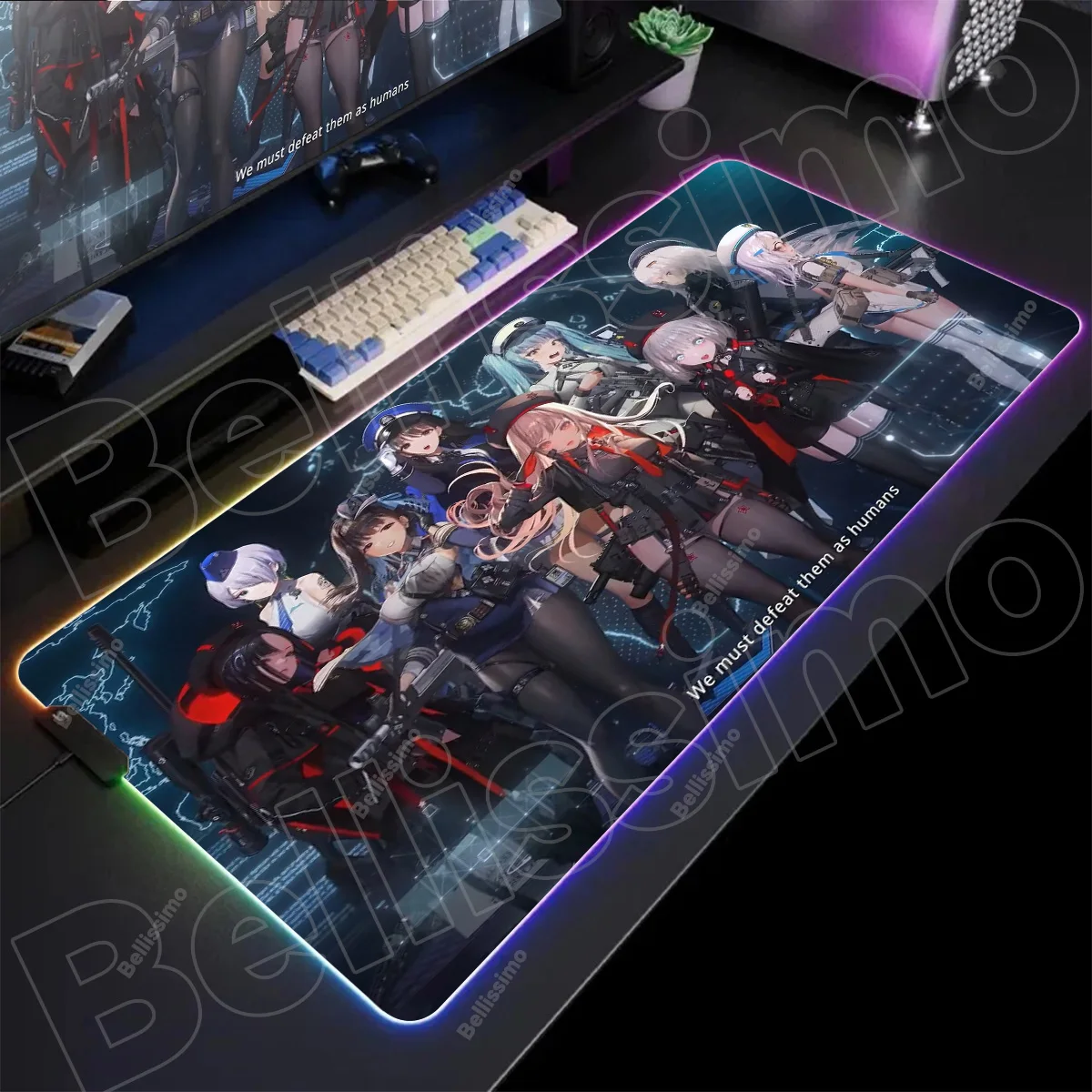 

Коврик для мыши Gamer RGB NIKKE:The Goddess of Victory Настольный коврик с подсветкой Светодиодный коврик для мыши Настройка игровых аксессуаров Настольный коврик Большой коврик для мыши