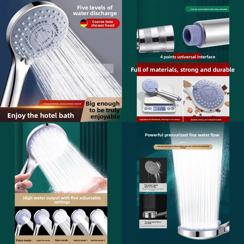 High Pressure Shower Head with Adjustable Spray Modes for Home Bathroom Water Saving Eco Friendly Rainfall Massage Spray