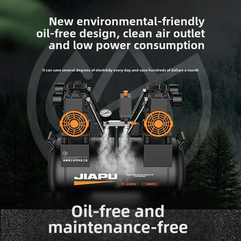 220V Industrial Grade Air Compressor Pump Mini Silent Oil-Free Air Pump for Car Tire Inflation C