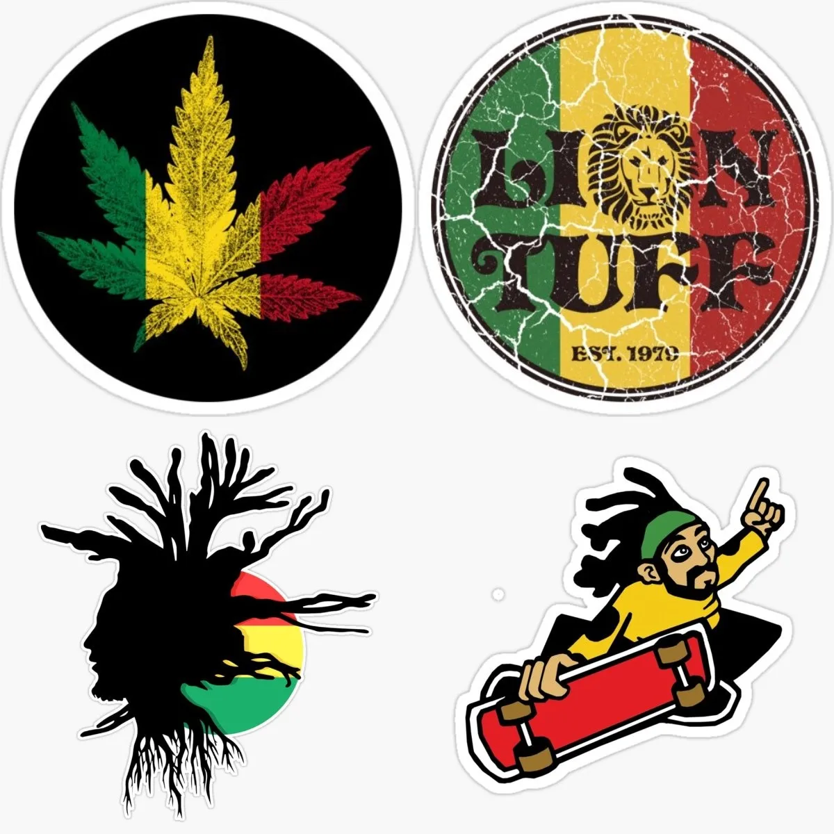 Rasta Ethiopian Flag Reggae Roots Rastafarian Jamaica Vinyl Waterproof Sticker Decal Car Laptop Wall Window Bumper Sticker