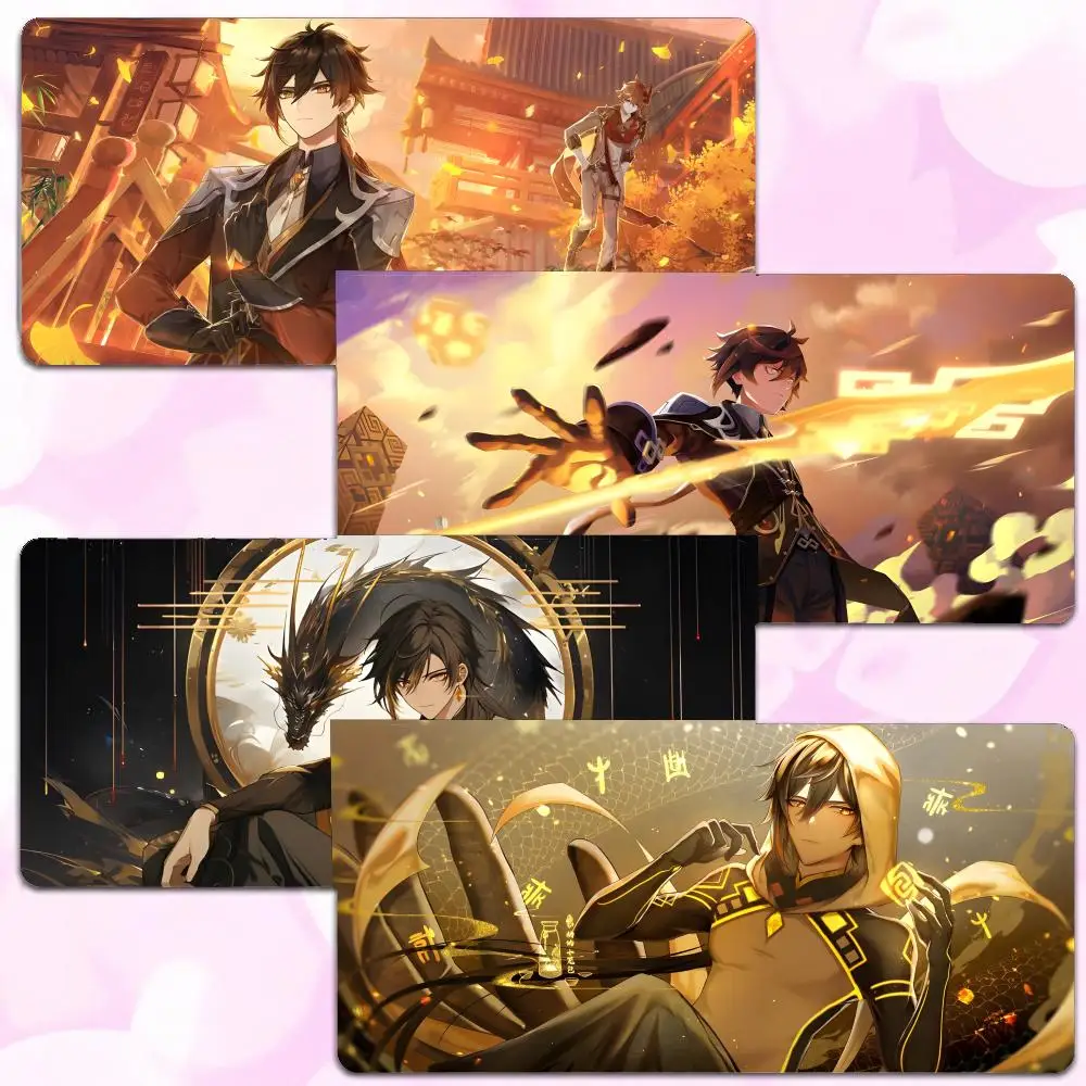 

game mature G-Genshin Impact Zhongli Mouse Pad Thick Lock Edge Gaming Desk Mat Large Size PC Mouse Pad Home decor