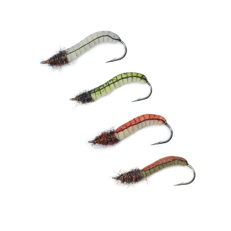 

#12 Stonefly Nymph Worm-Style Fly Fishing Lures - Trout & Salmon Flies for River Stream Fishing