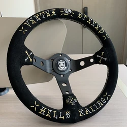 Volante universale VERTEX da corsa da 320mm Drift Rally JDM volante in pelle scamosciata