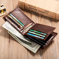 WESTAL Genuine Leather Wallet with Coin Purse RFID Wallet for Men Cardholder Money Bags