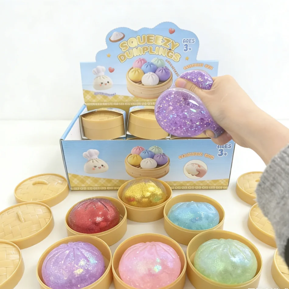 グリッターダンプリング-グリッターダンプリング-スクイッシー-ボックス入り-餃子型感覚玩具-ストレス解消用