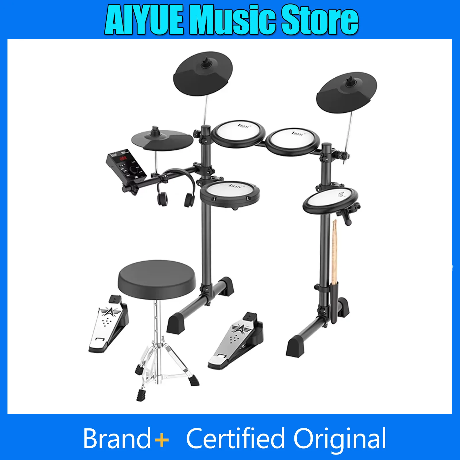 

Electric Drum Set Convenient 5 Drum 3 Cymbal Silicone 300 Sounds Connection Head phone Percussion Instrumen With BT And USB MIDI