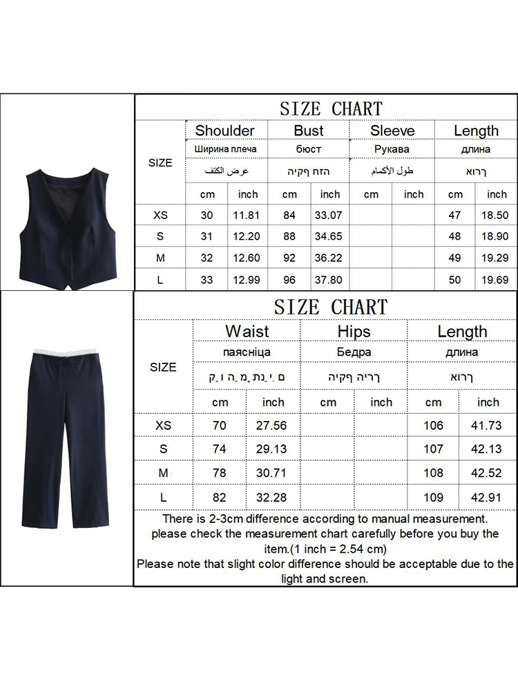 TFMLN Women\'s Vest Pant Sets Vintage Sleeveless Vest Fashion Female Casual V-Neck Tank Tops Drawstring Patchwork Wide Leg Pants