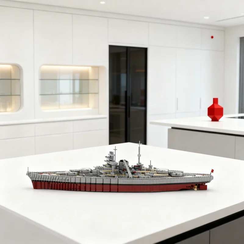 

5170 деталей MOC Бисмарк: Гордость ВМВ, модель корабля 1:200, конструктор, архитектурная игрушка, рождественский подарок, кирпичики для детей