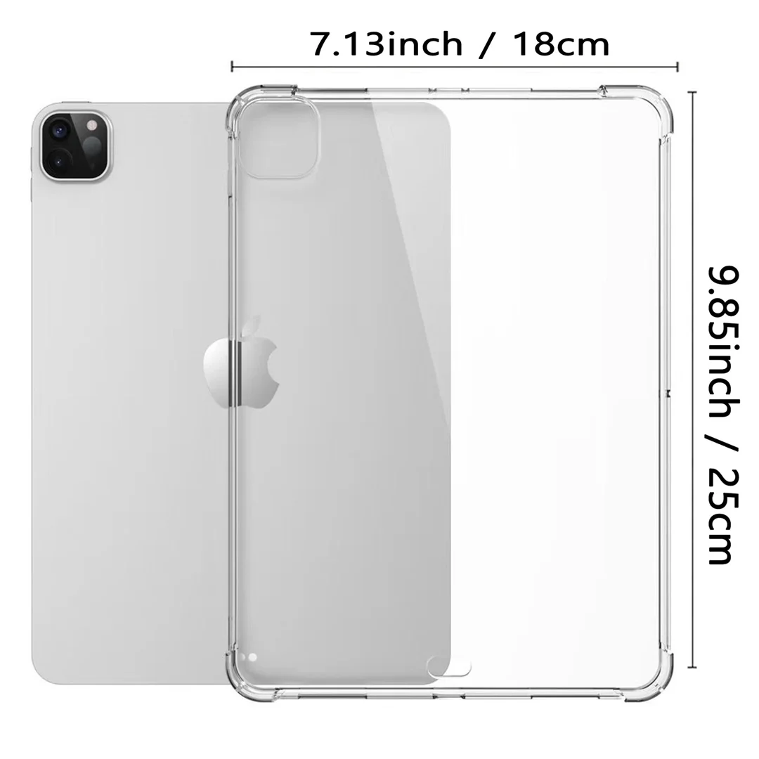 Glitter Case for iPad Pro 11 (M4) 2024 A2836 A2837 A3006 | Lightweight Soft TPU | Anti-Scratch Clear Tablet Cover