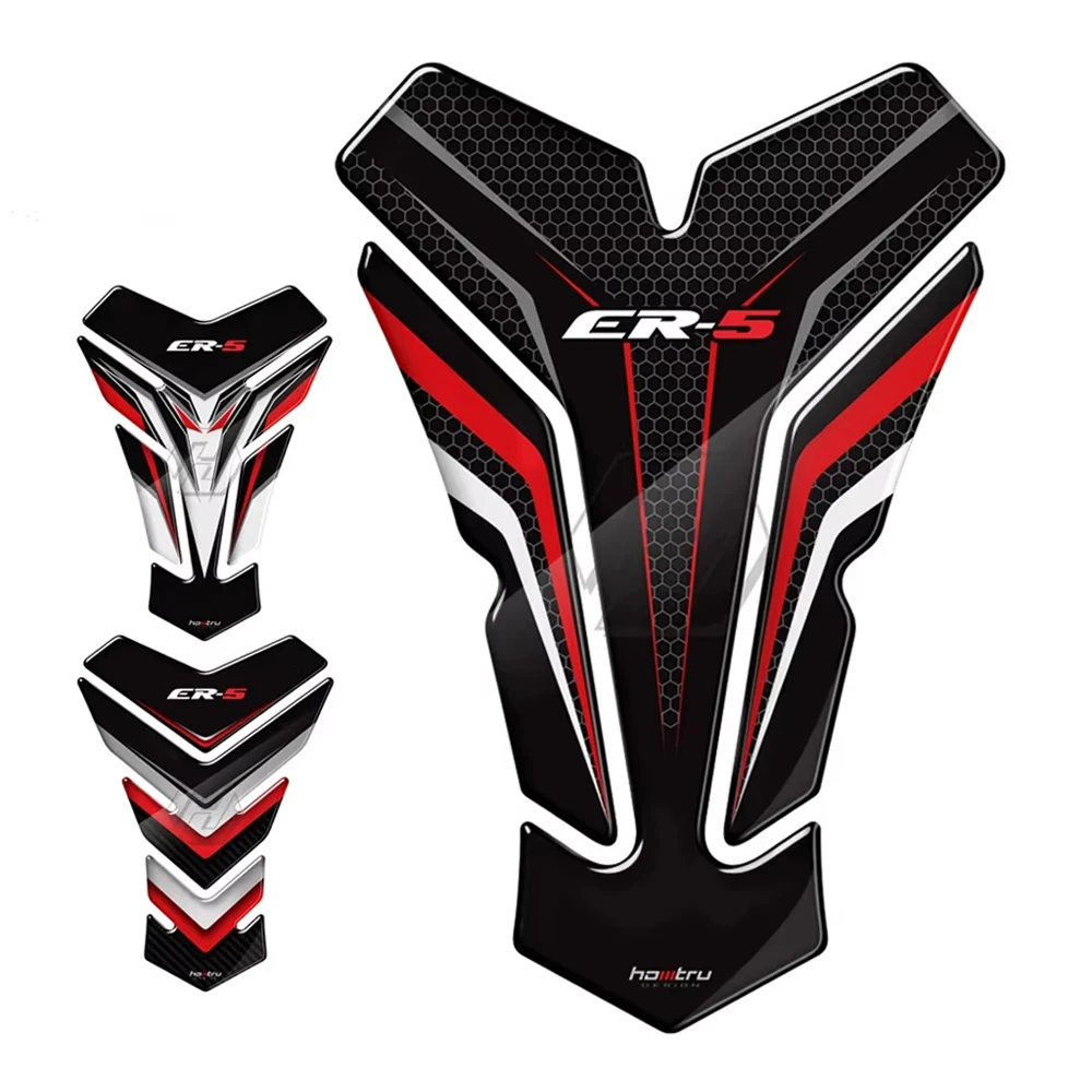 Para kawasaki er5 ER-5 tankpad resina 3d motocicleta tanque almofada protetor adesivos motocicleta adesivo