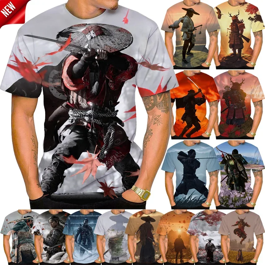 

Summer Breathable Ghost of Tsushima 3D Printing T-shirt Short Sleeve Unisex Fashion Casual T-Shirt