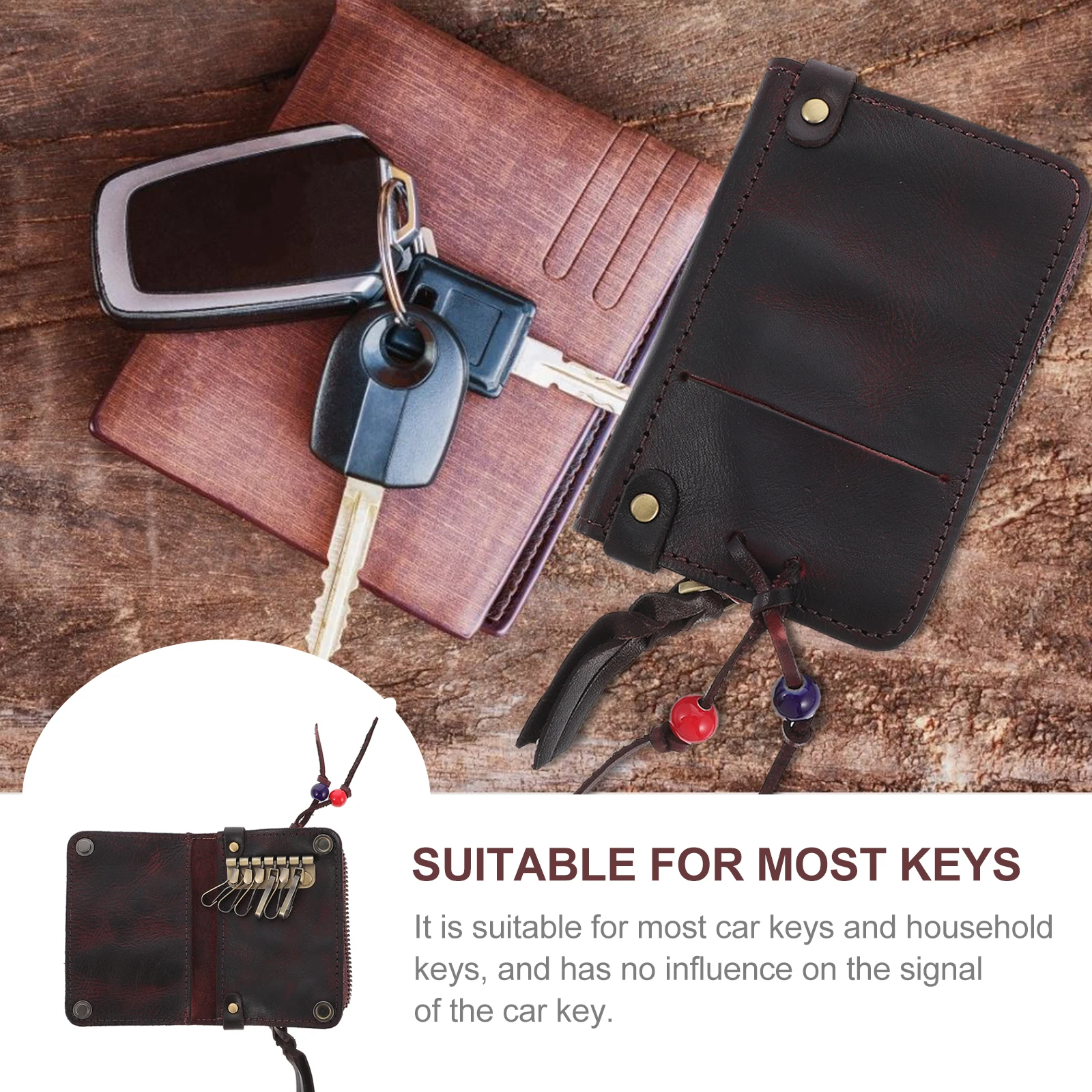 Case Driving Licence Bag Zipper Key Pouch Storage Coffee Protect Scratch Key Bag Household