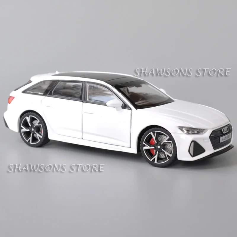 Antike Druckguss Modell auto Spielzeug Audi RS6 Miniatur Replik zurückziehen mit Ton & Licht