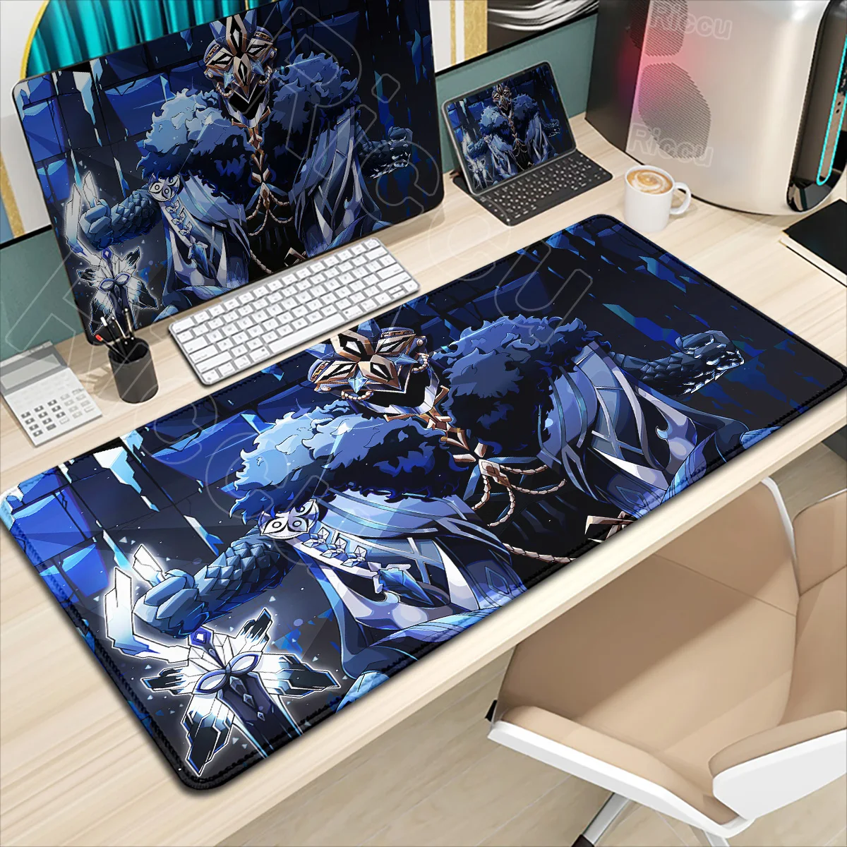HD Printing Capitano Mouse Pad Game Genshin Impact Anime Mouse Pad Laptop Gaming Non-slip PC Computer Mice Mat XXL Large Deskmat
