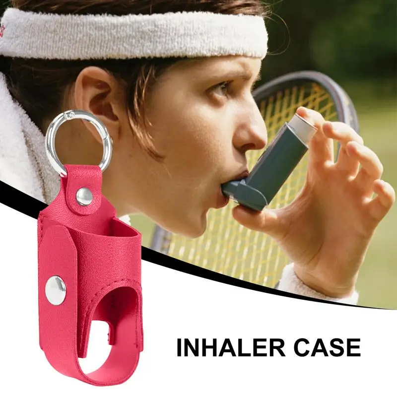 Inhaler Carrying Case With Metal Buckle Holder And Case For Inhalers Handy Lightweight And Protective PU Leather For Hiking Dail