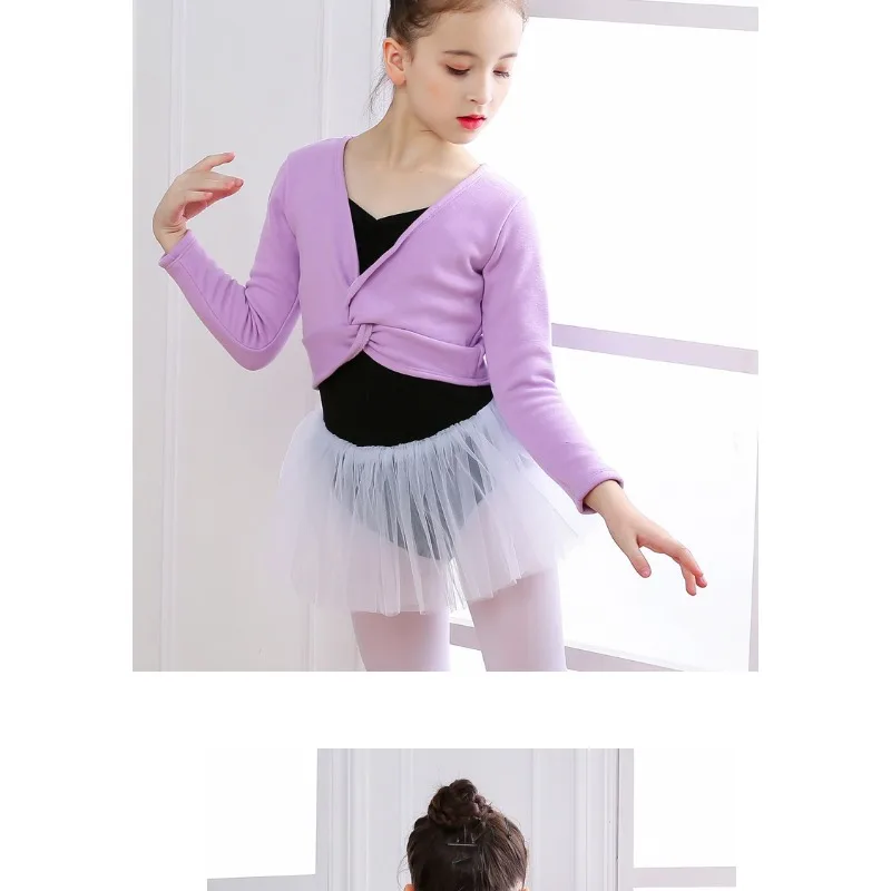 Children\'s Dance Clothing Long-sleeved Thickened Velvet Dance Shawl Coat Girl Dancing Vest Ballet Ballet Leotards for Women