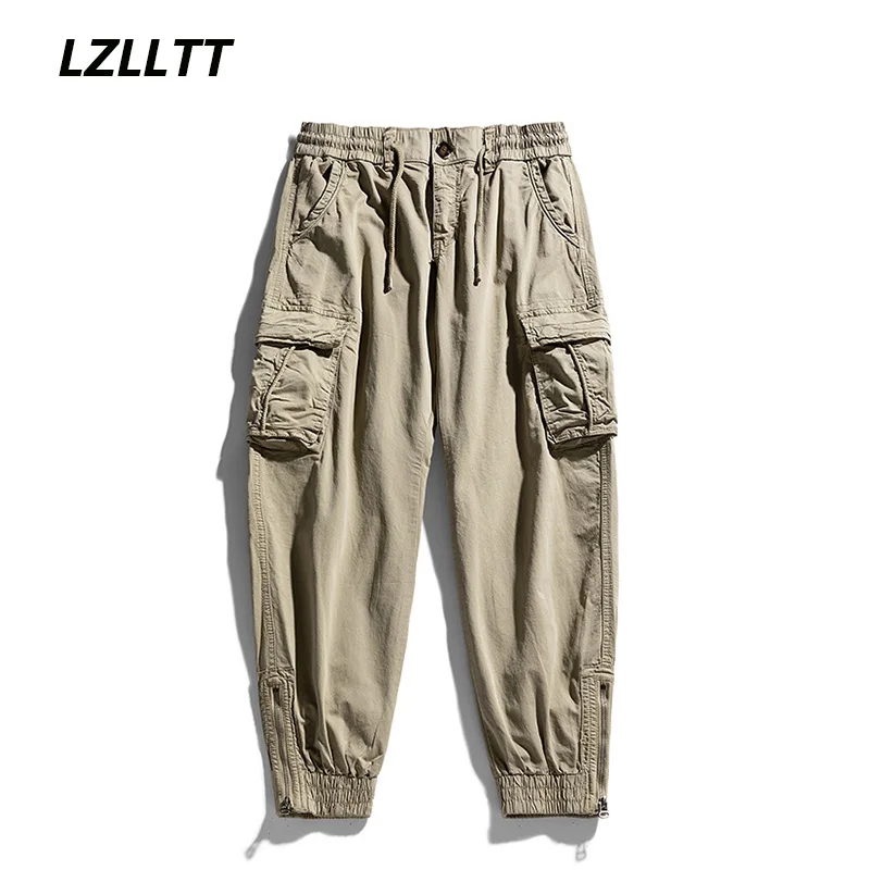 

Spring Men Cotton Cargo Pants Men Fashion Multi Pocket Casual Tactical Trousers Autumn Men Breathable Quick Dry Jogger Pants Hot