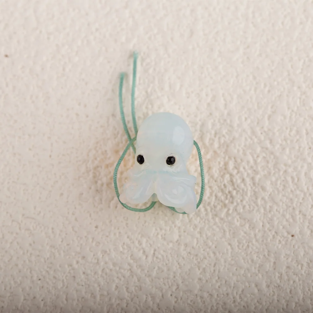 Natural gemstone Artificial Opal Octopus hand carved pendant-DIY handmade jewelry 19×11mm，4.7g