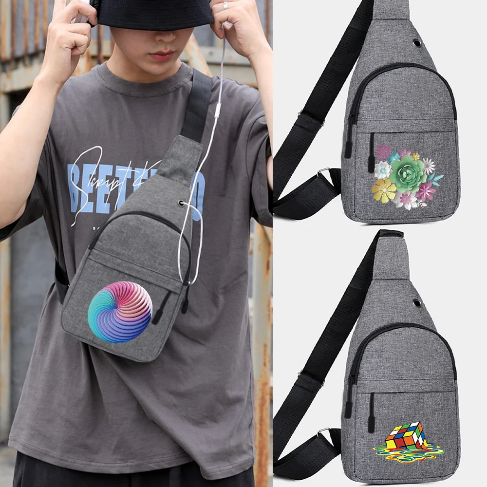 

Сумки-кроссбоди с 3D-узором, сумки на одно плечо, нагрудные сумки, сумки для хранения телефона и мелочей, для работы и повседневных поездок, регулируемая сумка унисекс