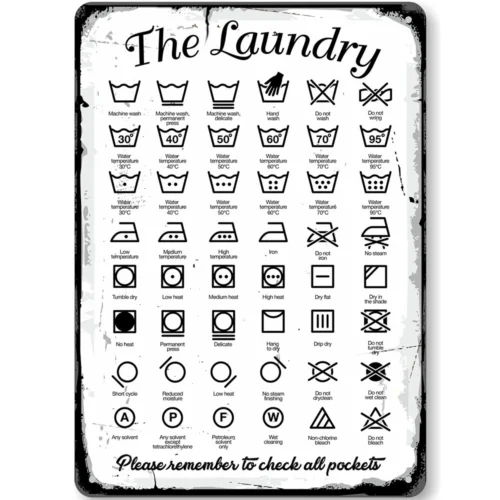 

Rustic Guide to Procedure The Laundry Retro Vintage Tin Sign Country Home Decor