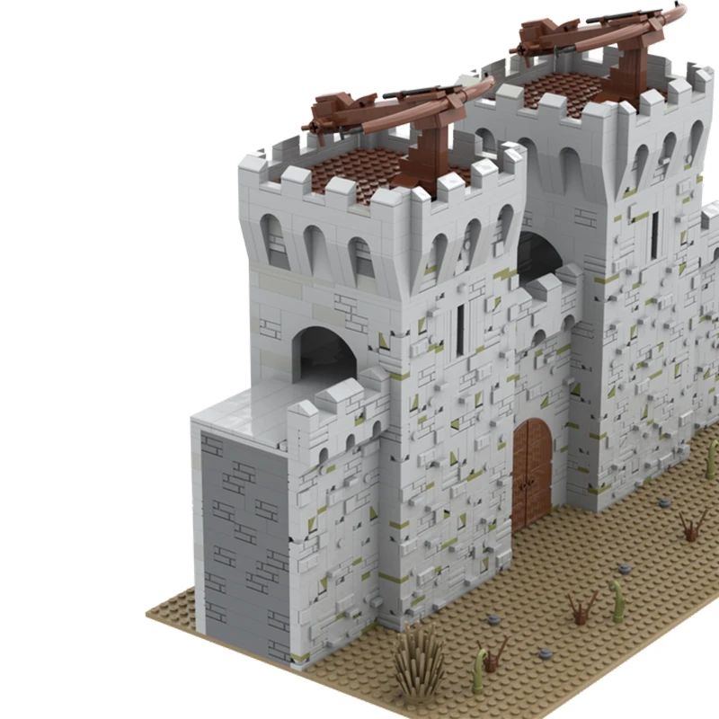 Famosa cidade defensiva paredes série medival portões moc blocos de construção montagem partícula modelo tijolos exibição crianças brinquedos presentes