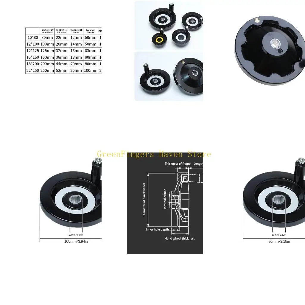 

F68D Anti-Slip Lathe Back Ripple Handwheel Bakelite Revolving Handle 80/100/160mm