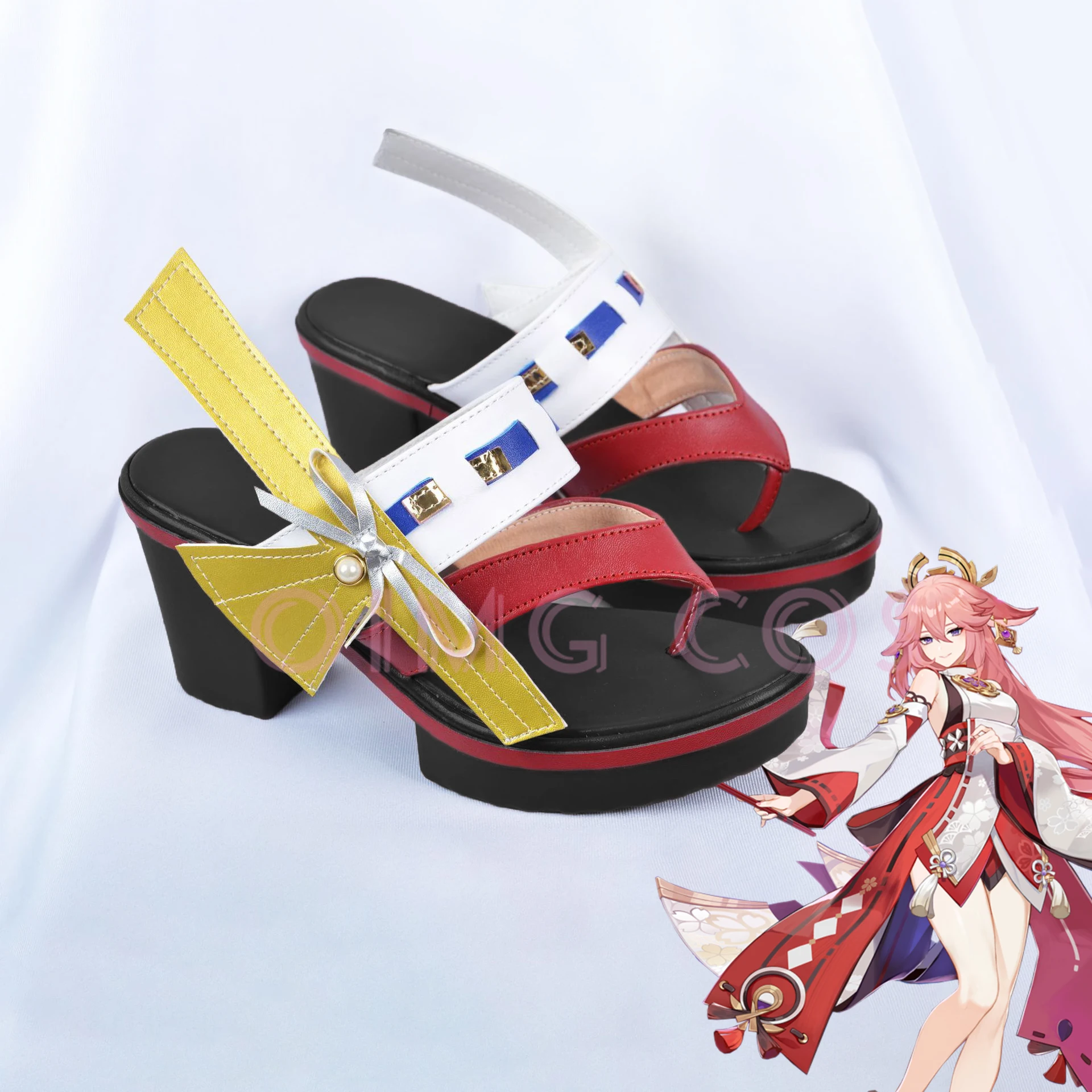 Genshin Impact Yae Miko Cosplay Schuhe Anime Chinesischer Stil Halloween für Männer Spiel