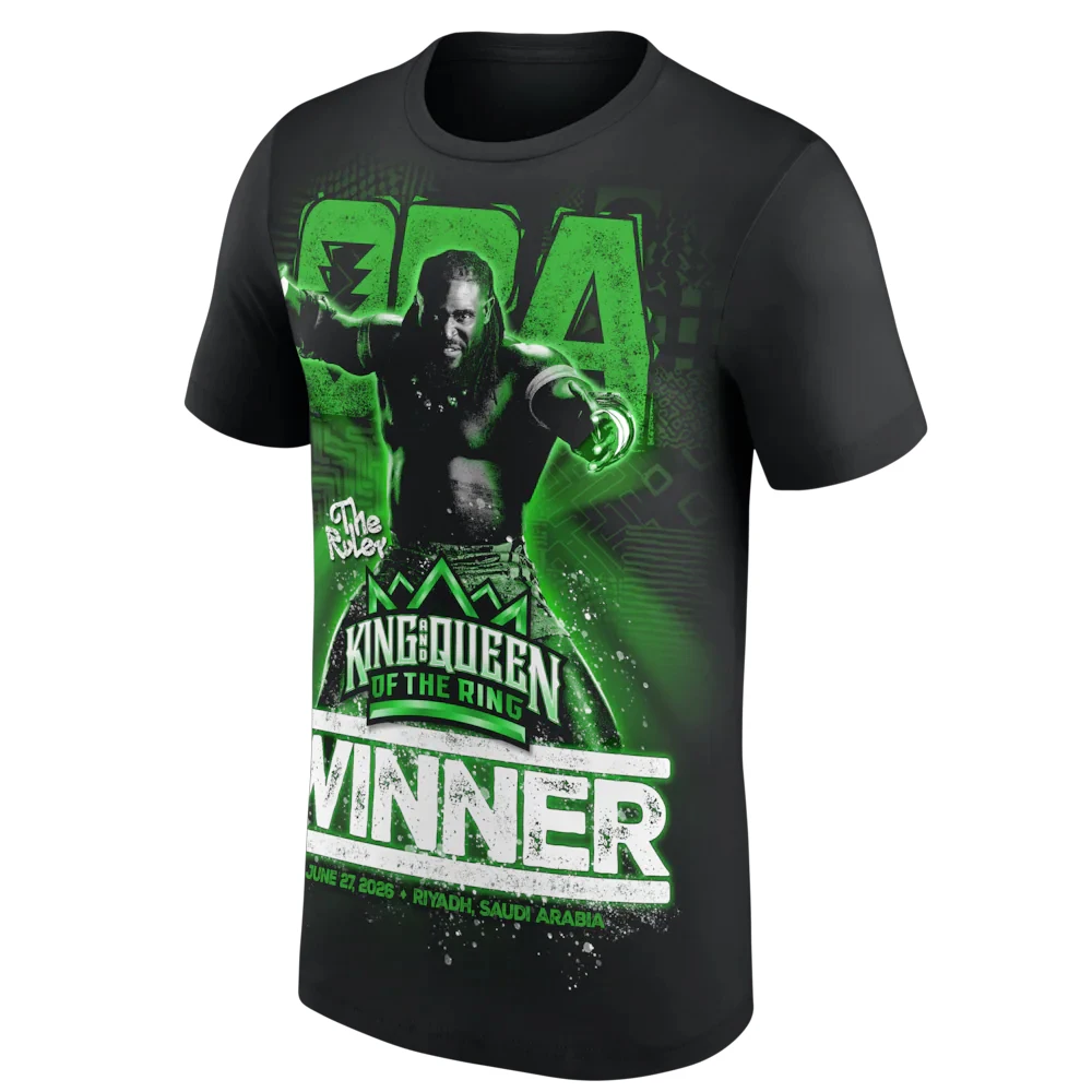 Men's Oba Femi Night of Champions 2026 King of the Ring Winner T-Shirt 3D Printed Quick Dry Short Sleeve Sports Casual T-Shirt