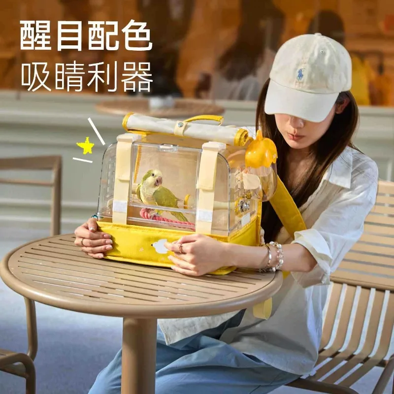

It suits parrots floating light going out bag peonies with outer cage Xuanfeng going out backpack little sun monk portable cage