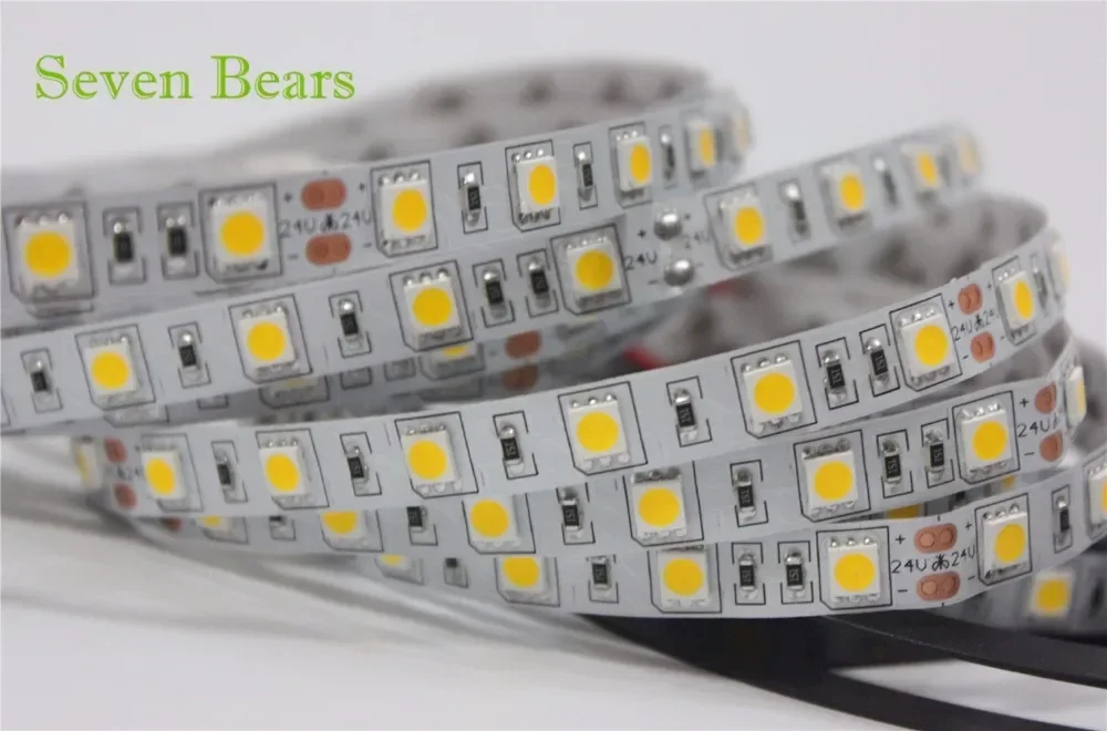 DC24V 12V LED strip 5050 SMD 5M 60led/M White Warm white RGB RGBW RGBWW RGBCCT flexible ribbon Tape Lights waterproof decoartion