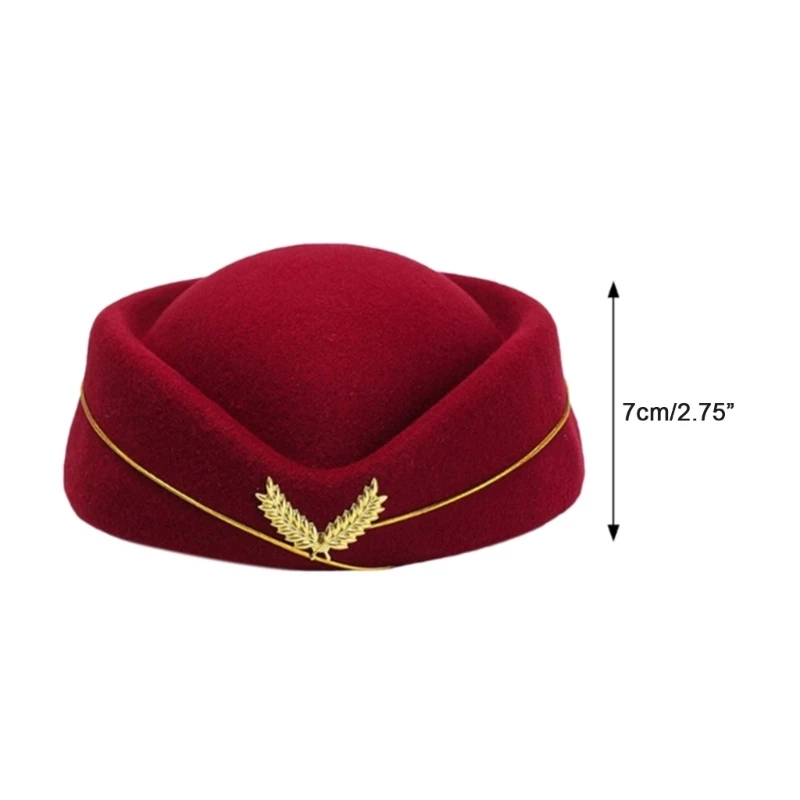 Beret Hat Caps Airline Stewardess Flight Attendant Vintage Looking Hat Uniform Stewardess Pillbox Hat Teardrop Dropshipping