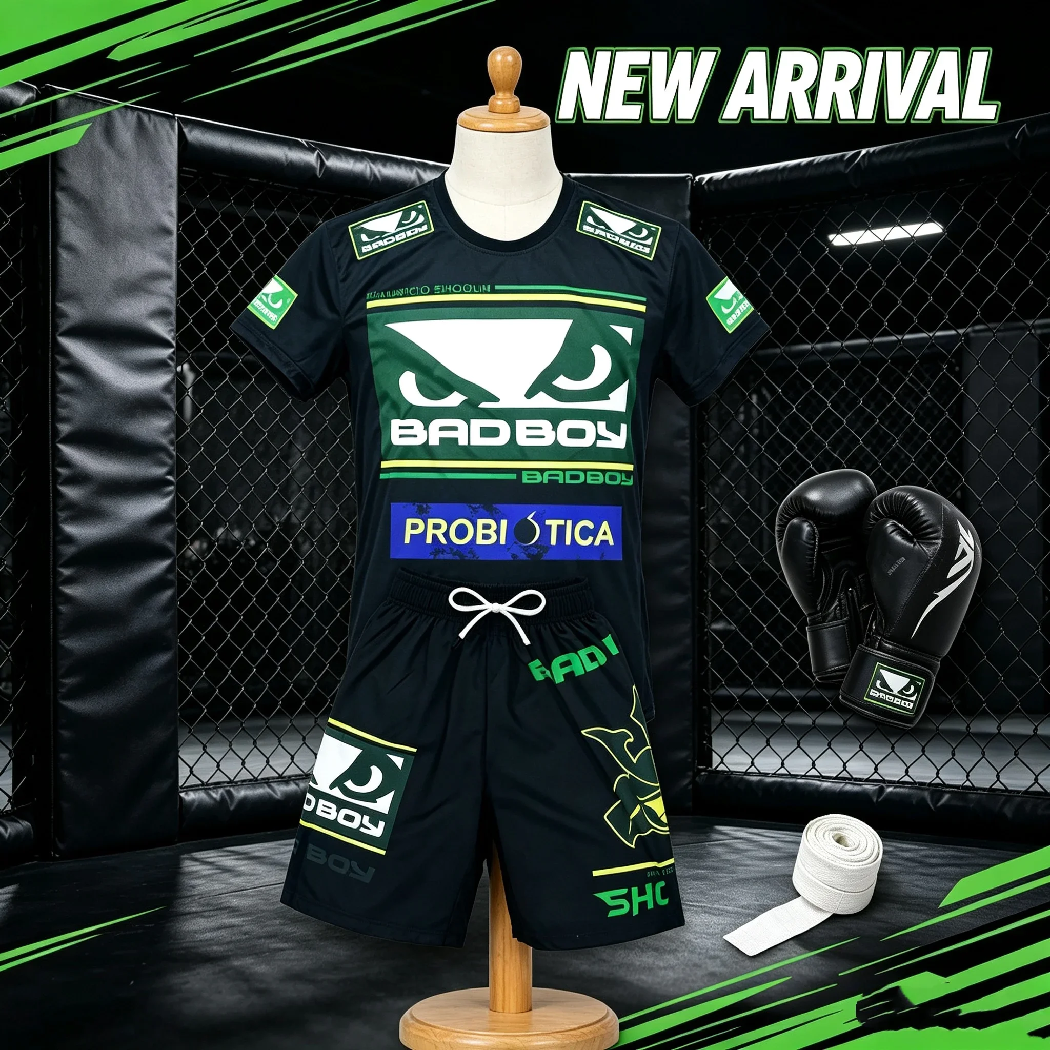 2026 New Brazilian Jiu-Jitsu Uniform, Y2K Printed Breathable Durable 2-Piece Set, Quick Dry High Elastic Short-Sleeve Top Shorts