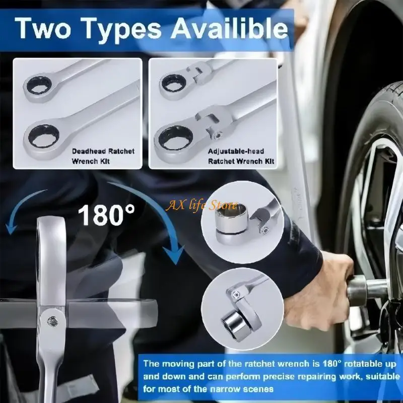 

J2HA Complete Ratchet Wrench Tool Set for Furniture Assembly & Equipment Maintenance