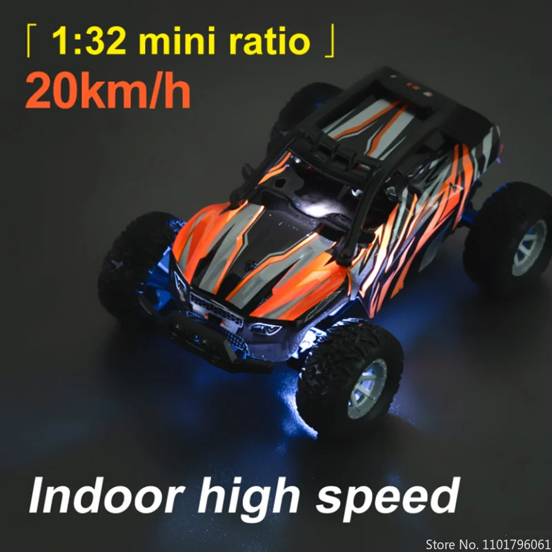 1/32 RC Car 2.4G Mini High-speed Remote Control Car for S801 S802 Boys Kids Gift Built-in Dual Led Lights Car Shell Luminous Toy