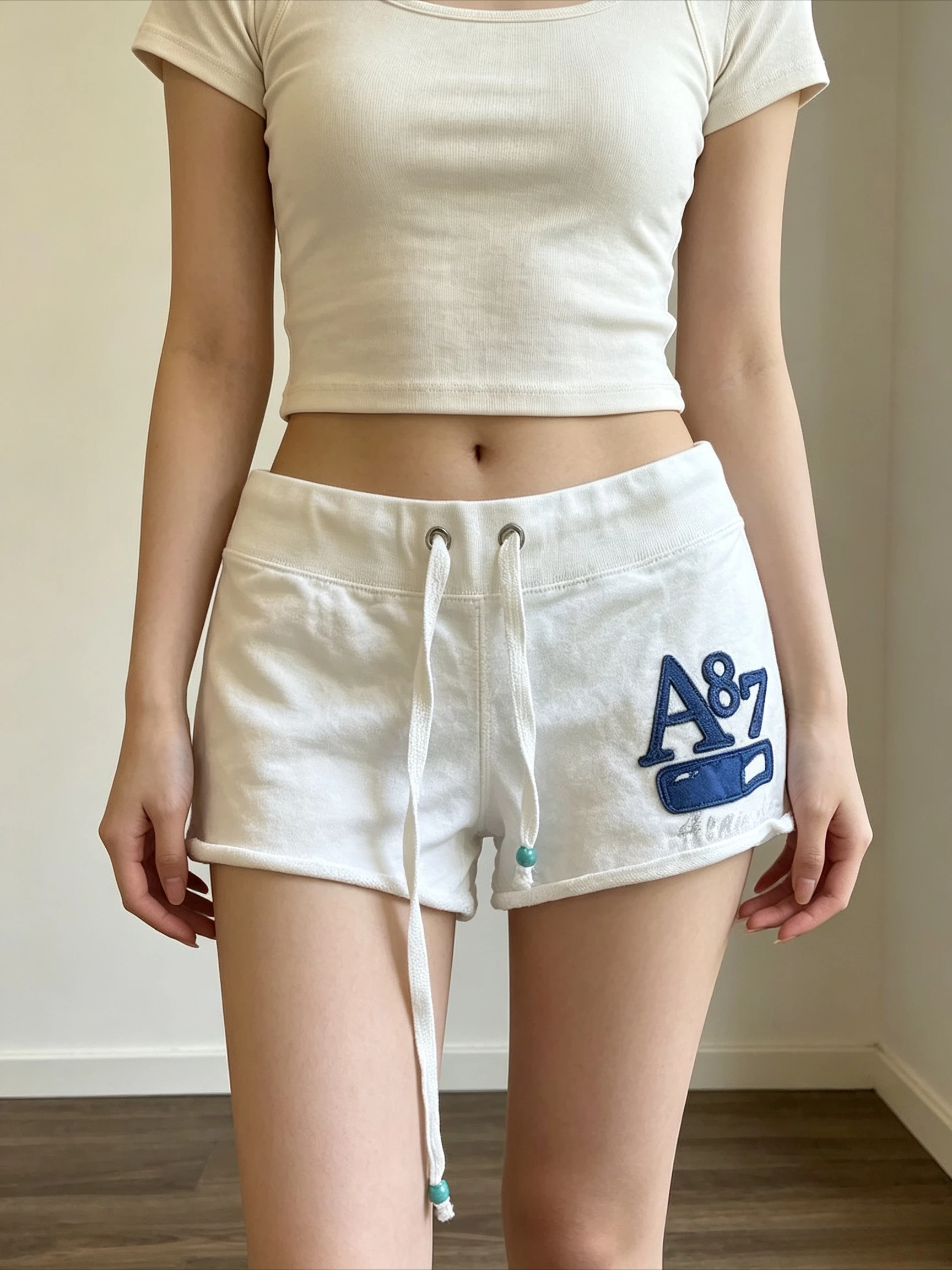 Y2K Retro A87 Embroidery Towel Terry Shorts Low Waist Drawstring Mini Hot Pants Street Casual Sport Beach Summer Short Bottoms