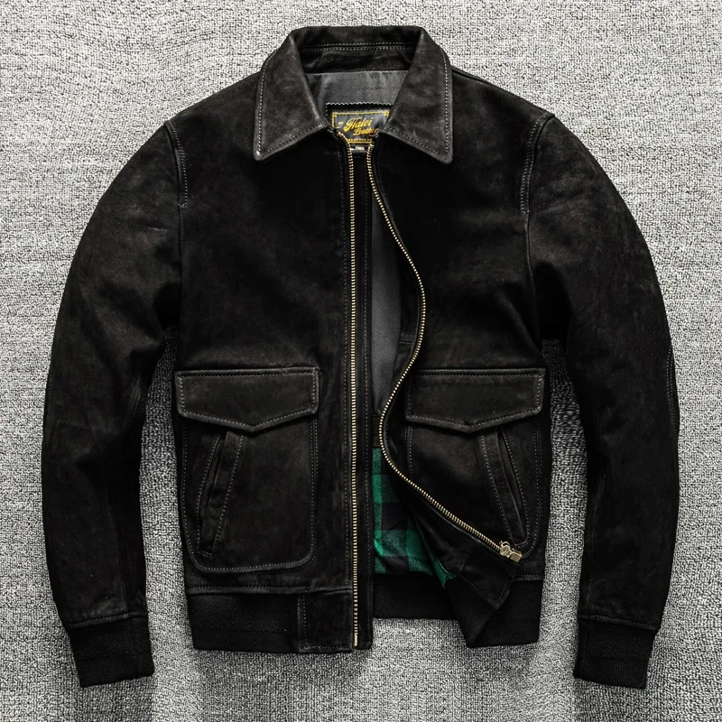 NONE G1 Flight Jacket Goat Leather Men Brown 3
