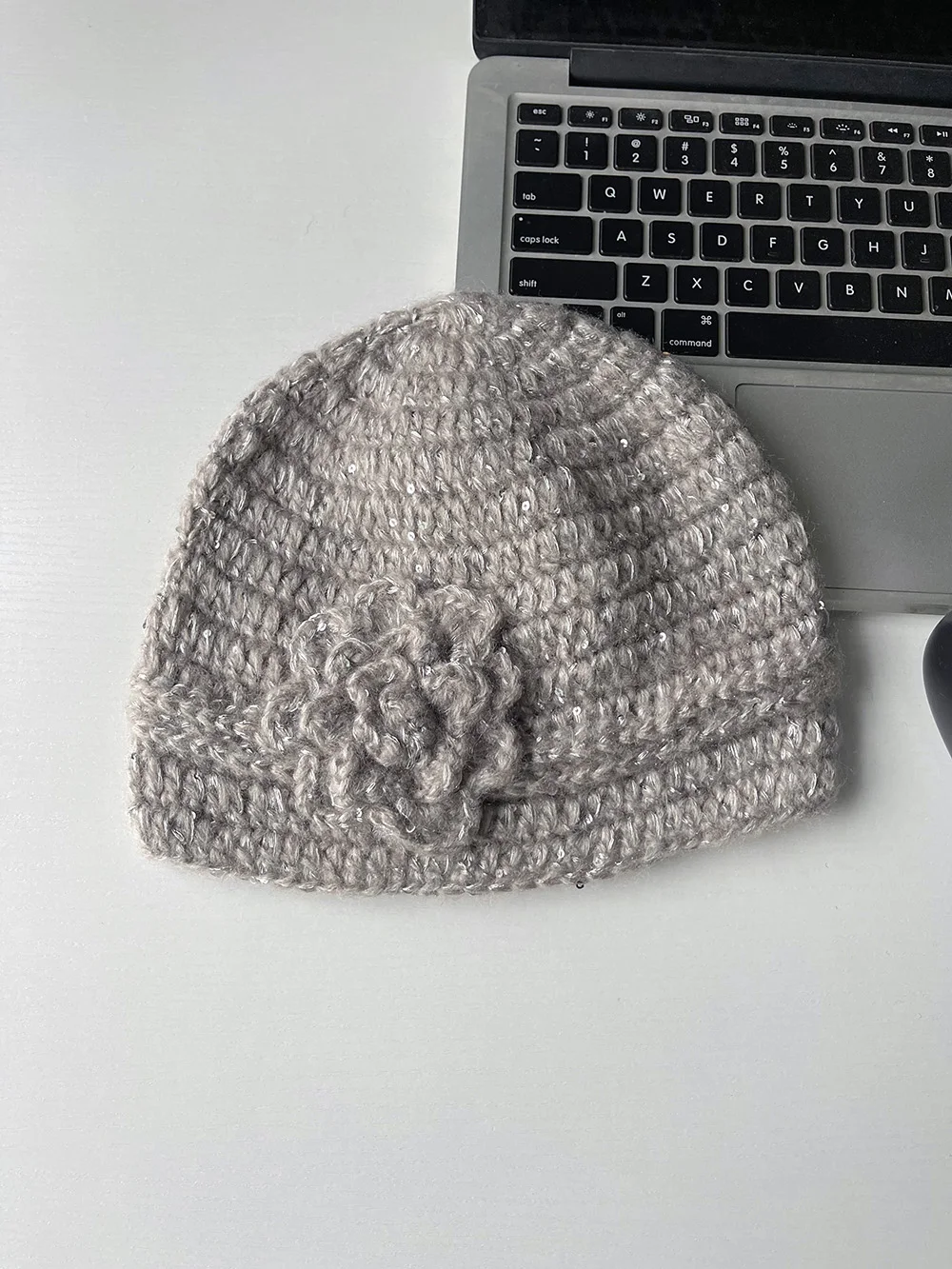 Korean Version of Flower Handmade Crochet Knitted Hat Autumn and